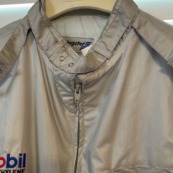 Vintage MOBIL OIL POLYURETHANE PLANT Grey Swingster WINDBREAKER JACKET XL! - Picture 4 of 12